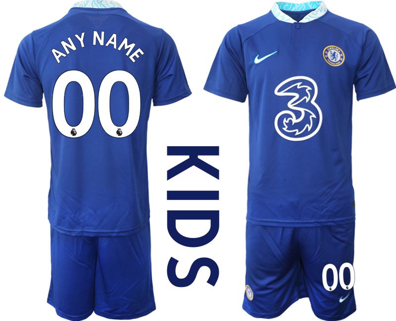 Youth 2022-2023 Club Chelsea FC home blue customized Soccer Jersey->youth soccer jersey->Youth Jersey
